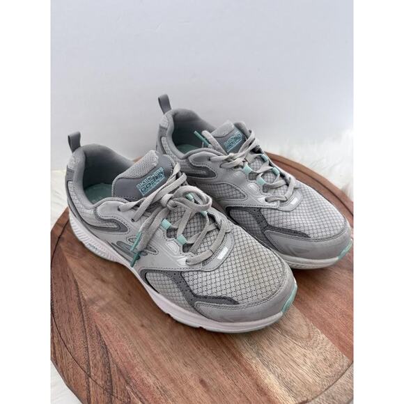 Skechers GoRun Consistent Shoes Womens Size 9.5 Gray Teal Goga Mat 128075 GYTQ - Picture 13 of 13